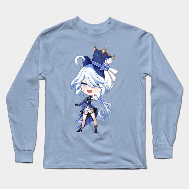 Furina De Fontaine Focalors Hydro Archon Genshin Impact Chibi Long Sleeve T-Shirt by Anime Access